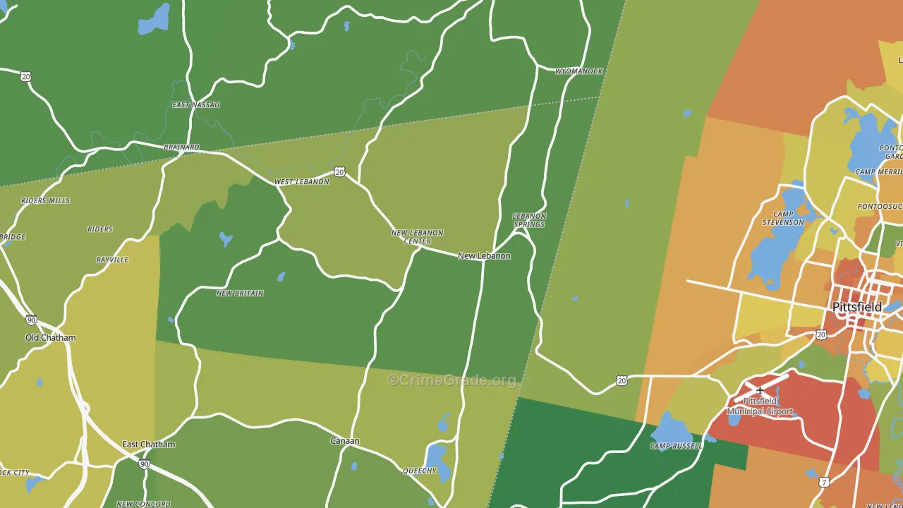 New Lebanon, NY Map of Vandalism Rates