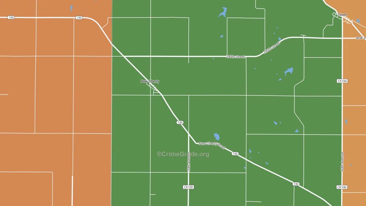New Liberty, IA Map of Vandalism Rates