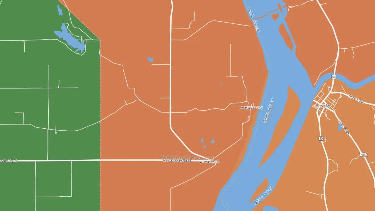 New Liberty, IL Map of Vandalism Rates