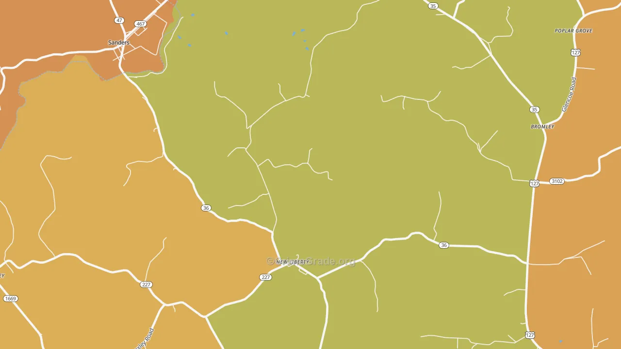 New Liberty, KY Map of Vandalism Rates