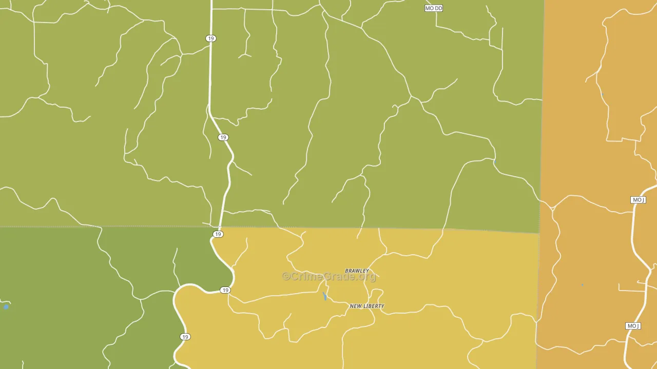 New Liberty, MO Map of Vandalism Rates