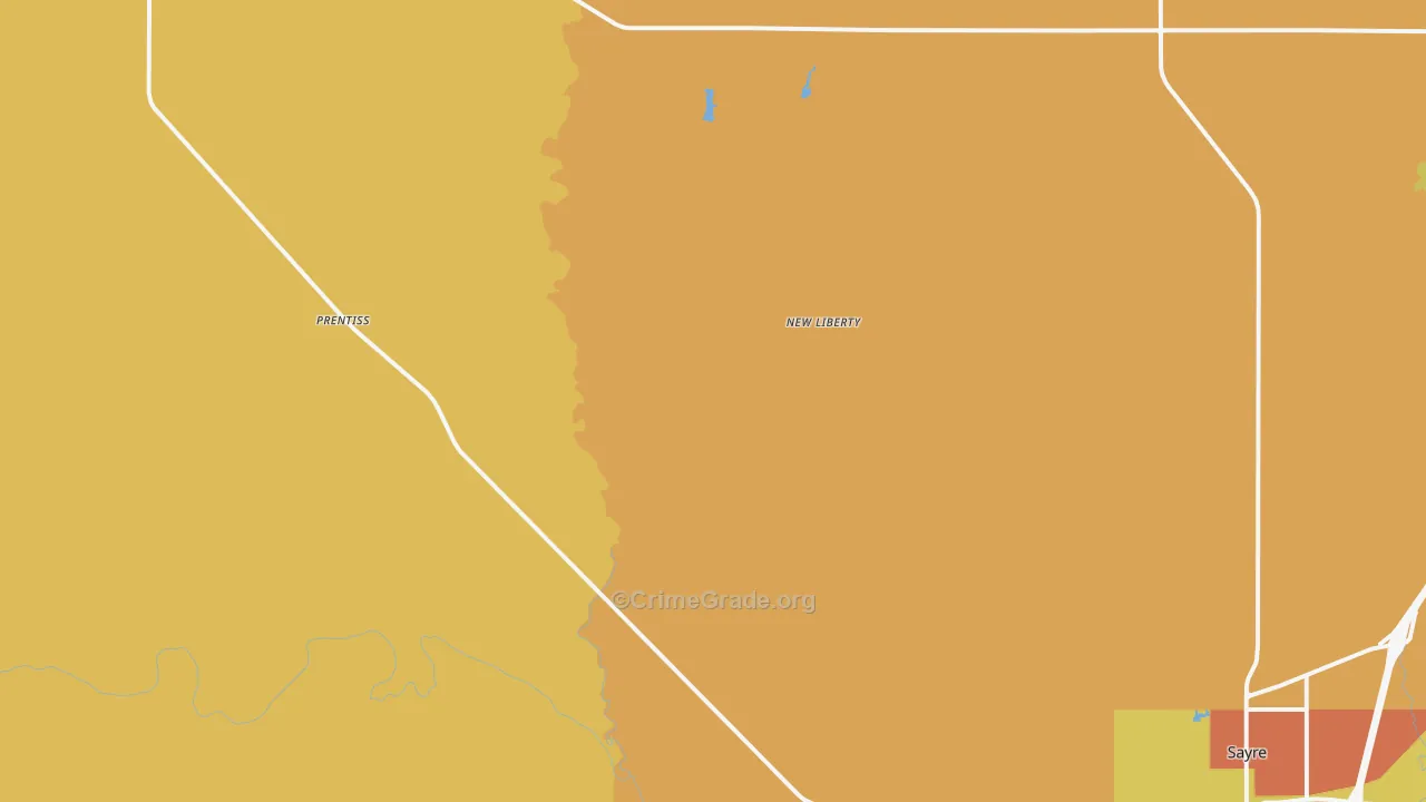 New Liberty, OK Map of Vandalism Rates