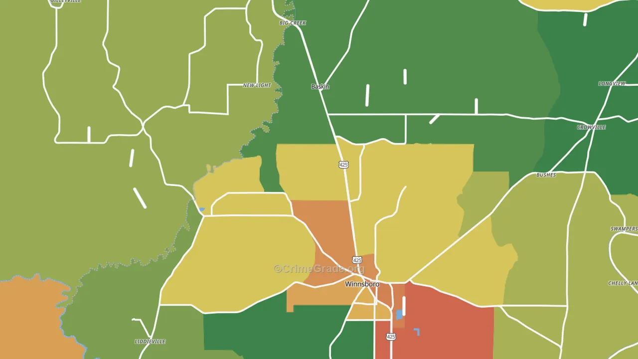 New Light, LA Map of Vandalism Rates