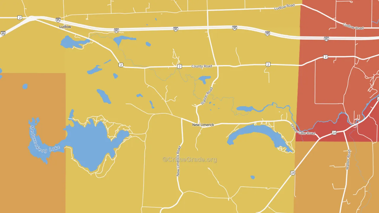 New Limerick, ME Map of Vandalism Rates