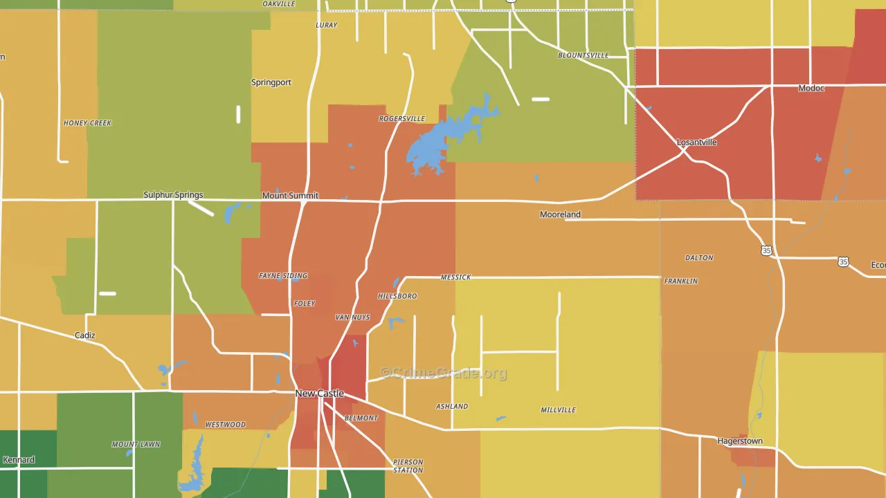 New Lisbon, IN Map of Vandalism Rates