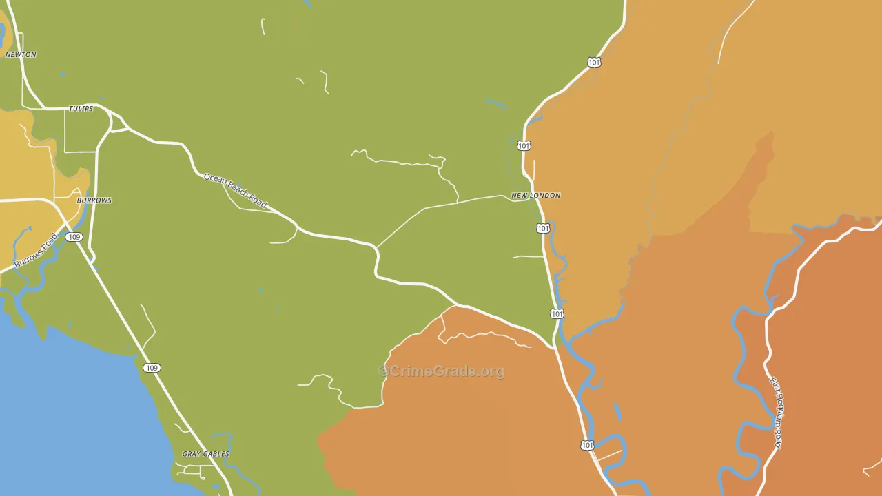 New London, WA Map of Vandalism Rates