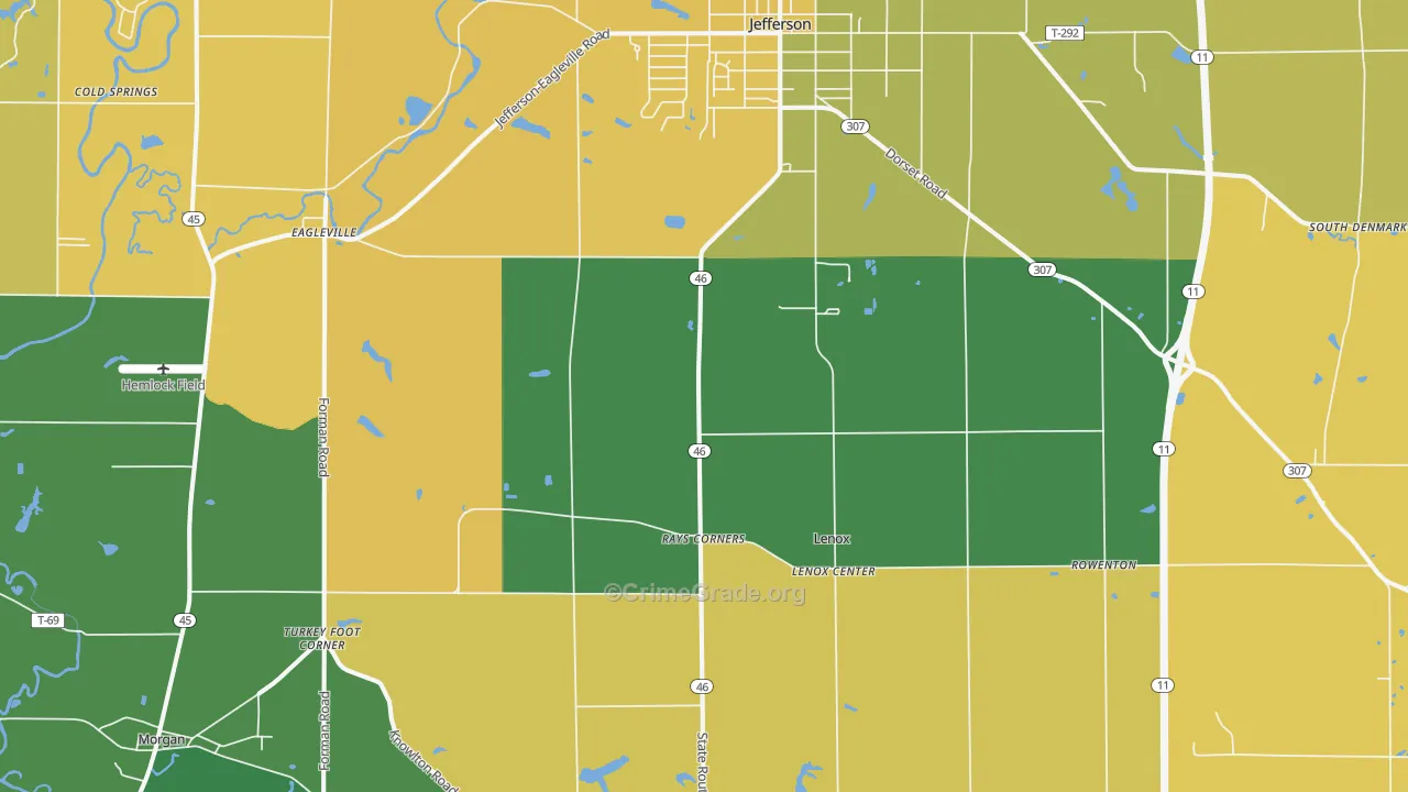 New Lyme, OH Map of Vandalism Rates