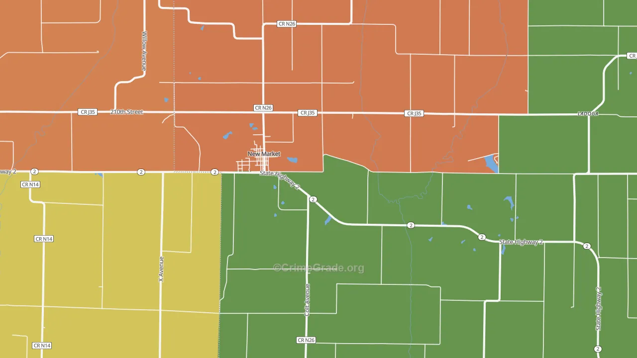 New Market, IA Map of Vandalism Rates