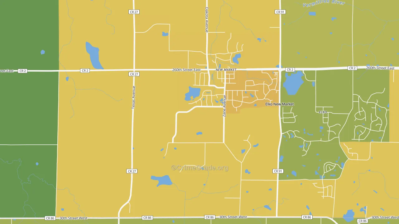 New Market, MN Map of Vandalism Rates