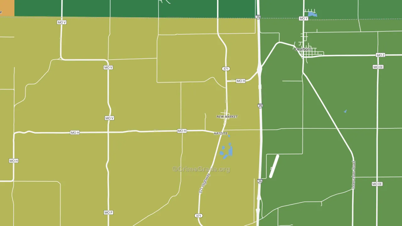 New Market, MO Map of Vandalism Rates