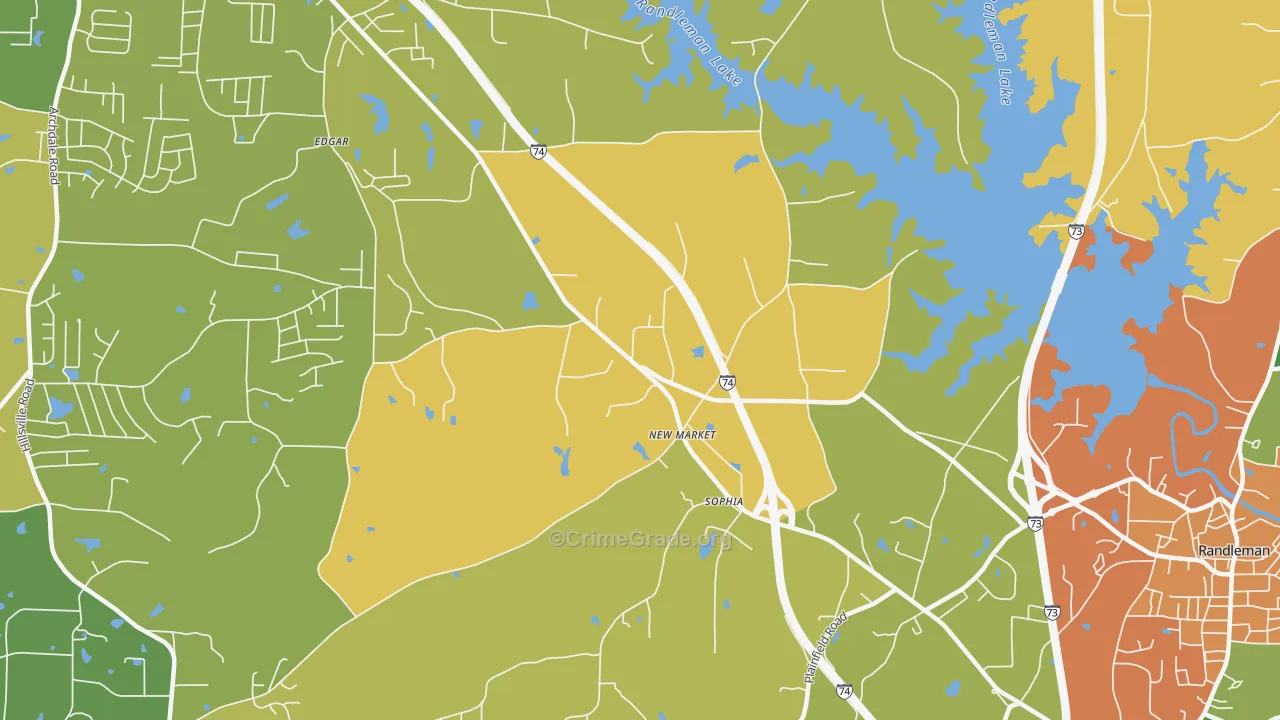 New Market, NC Map of Vandalism Rates