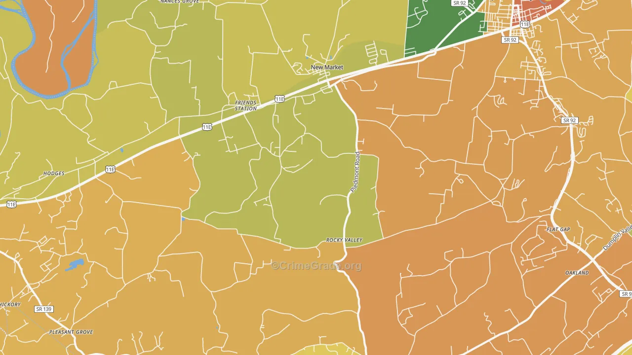 New Market, TN Map of Vandalism Rates