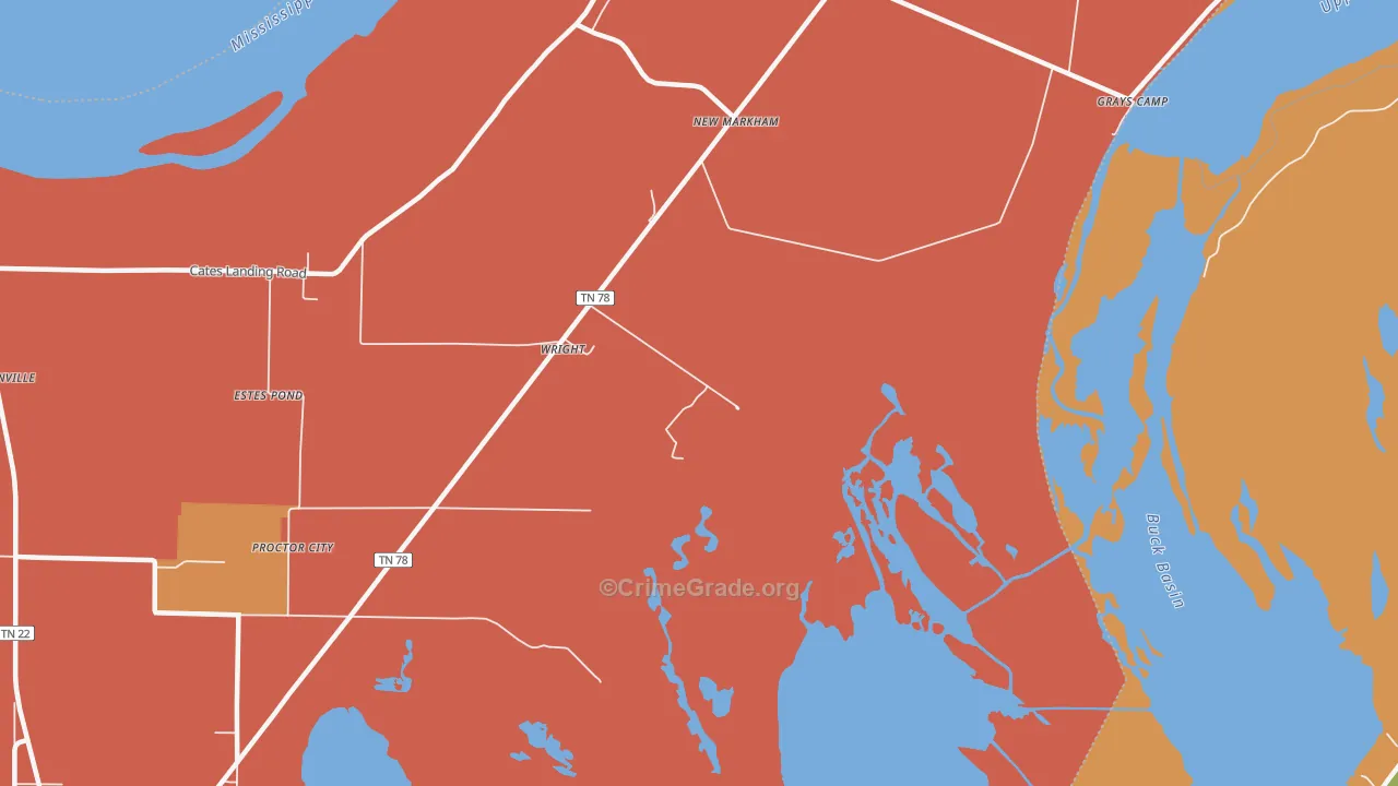 New Markham, TN Map of Vandalism Rates