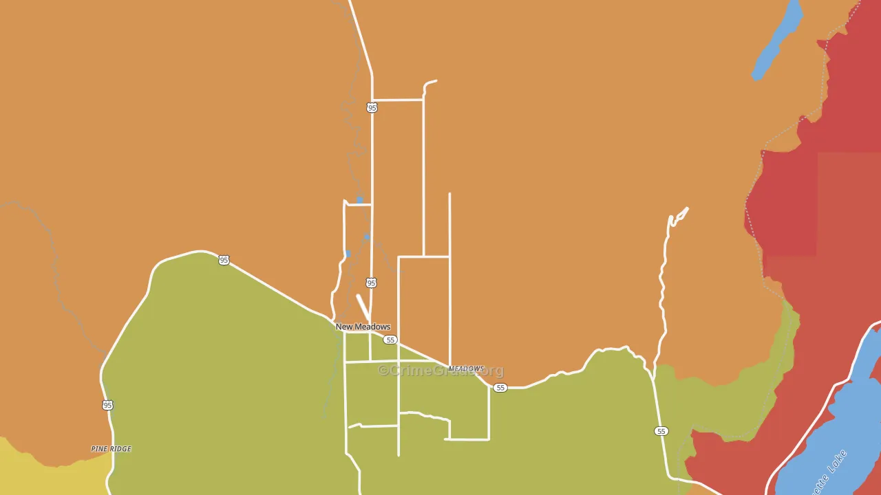 New Meadows, ID Map of Vandalism Rates