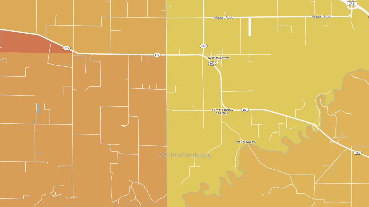 New Memphis, IL Map of Vandalism Rates