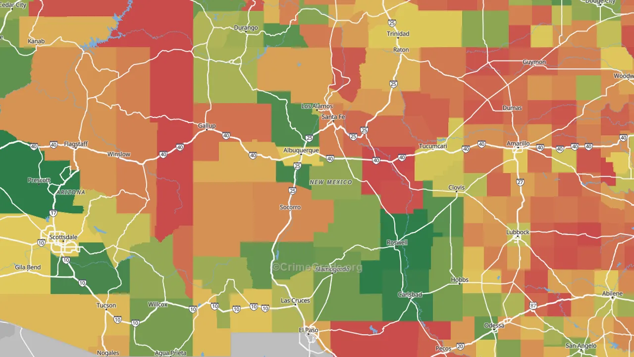 New Mexico Map of Vandalism Rates
