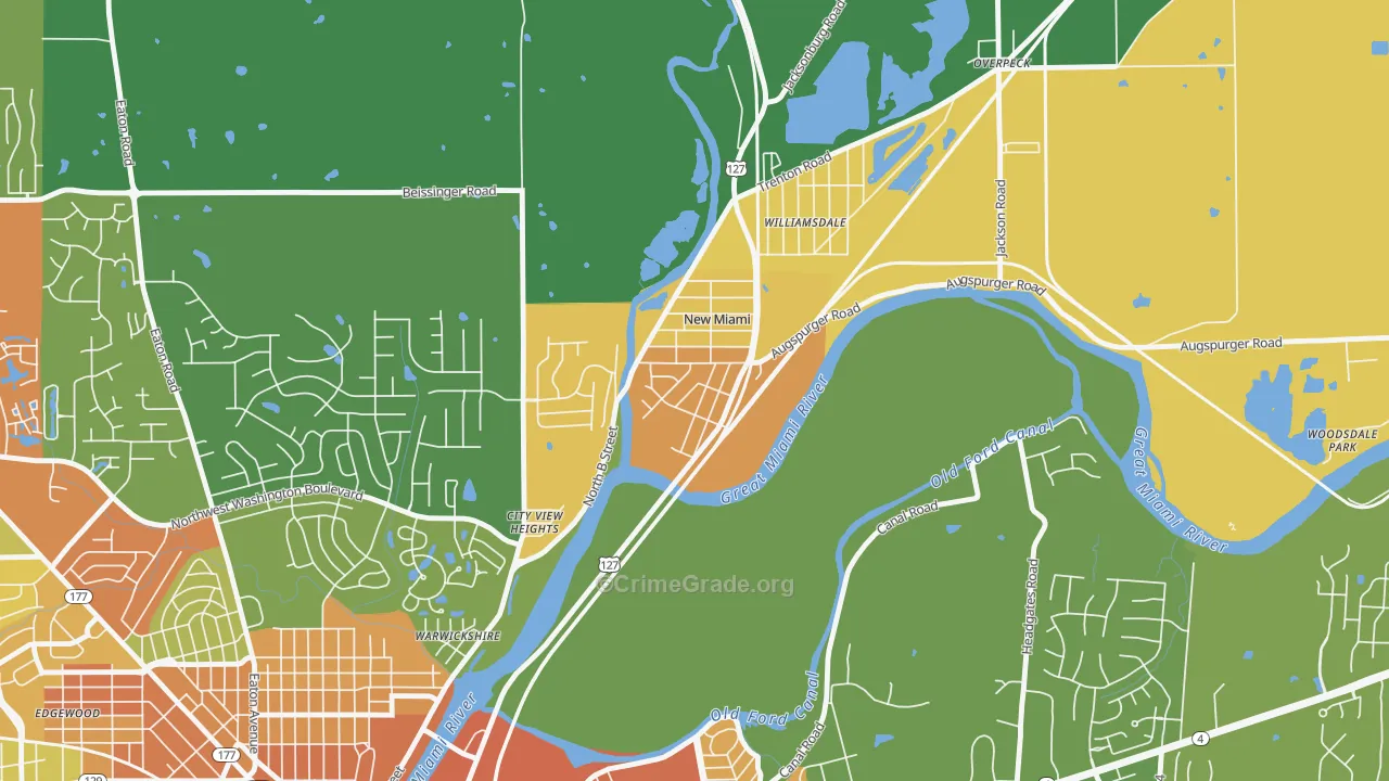New Miami, OH Map of Vandalism Rates