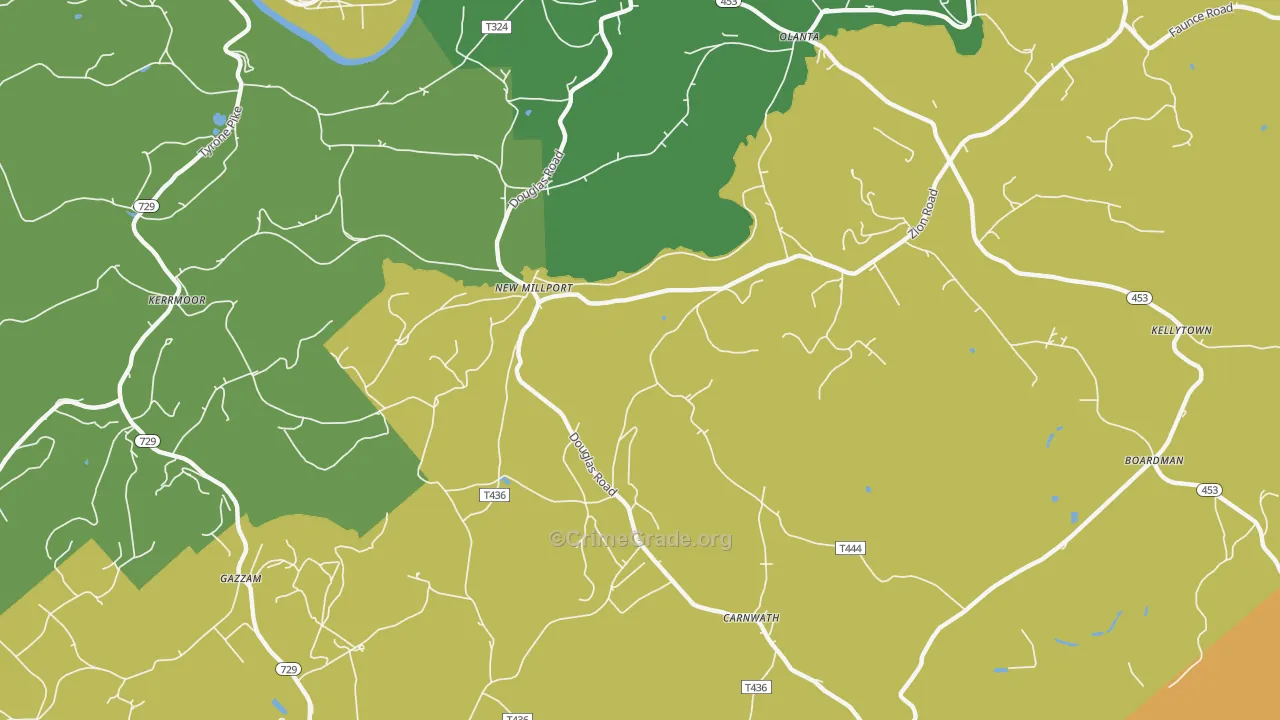 New Millport, PA Map of Vandalism Rates