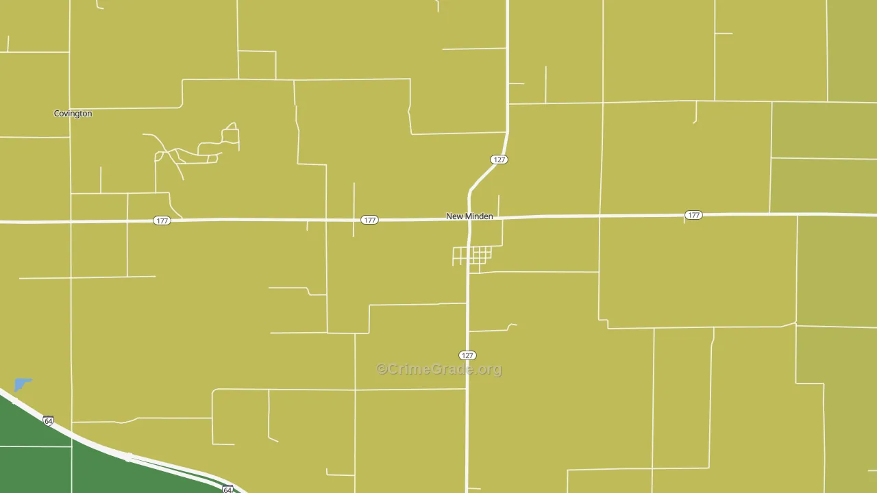 New Minden, IL Map of Vandalism Rates