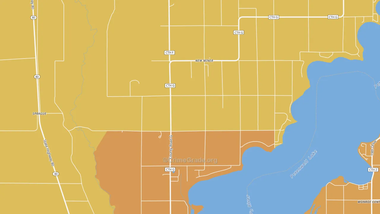 New Miner, WI Map of Vandalism Rates