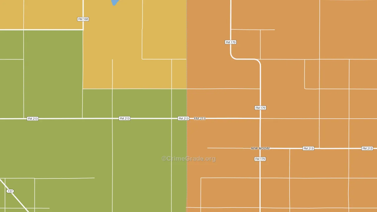 New Moore, TX Map of Vandalism Rates