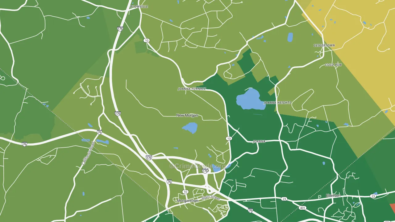New Morgan, PA Map of Vandalism Rates