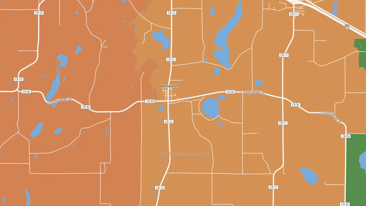 New Munich, MN Map of Vandalism Rates