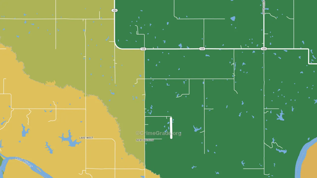 New Oberlin, OK Map of Vandalism Rates