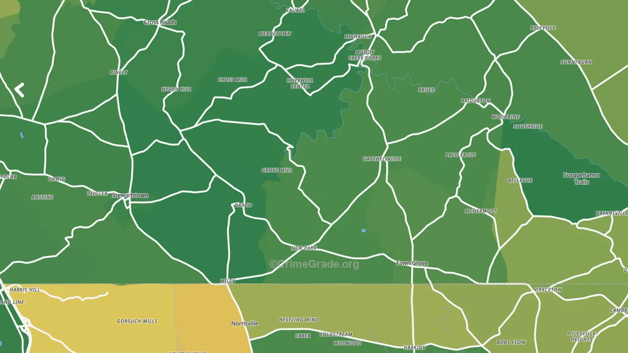 New Park, PA Map of Vandalism Rates