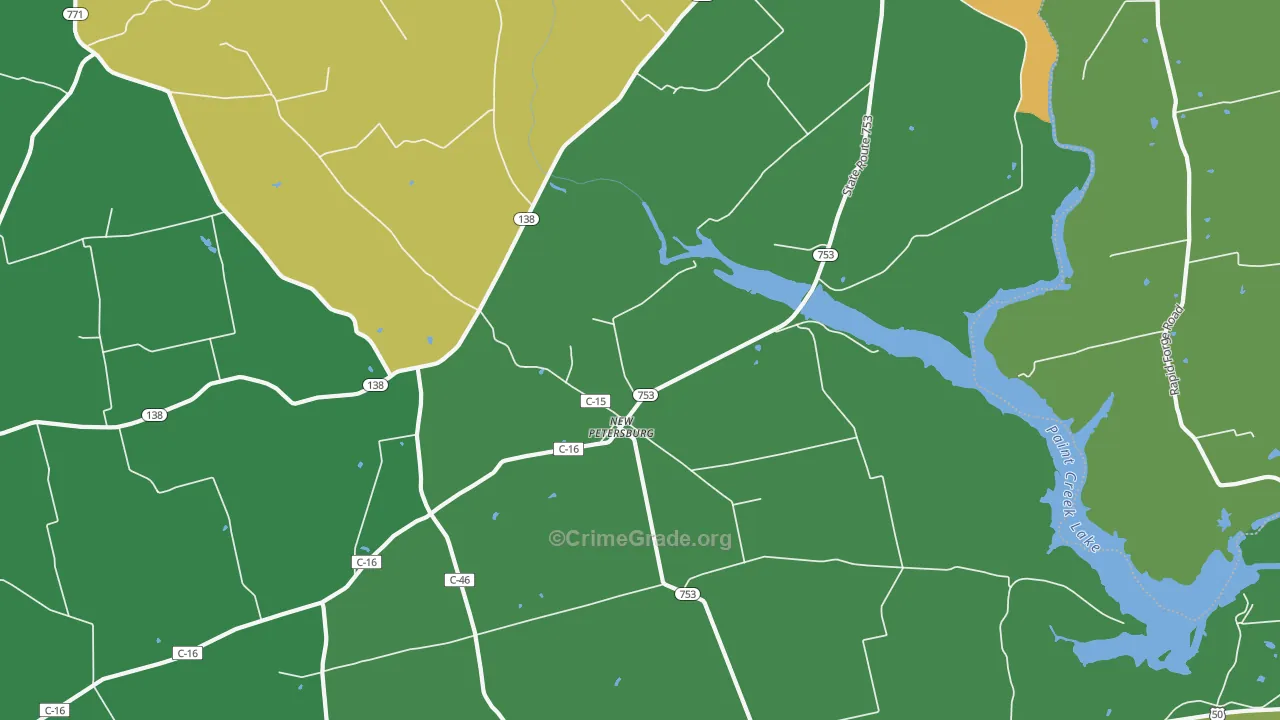 New Petersburg, OH Map of Vandalism Rates