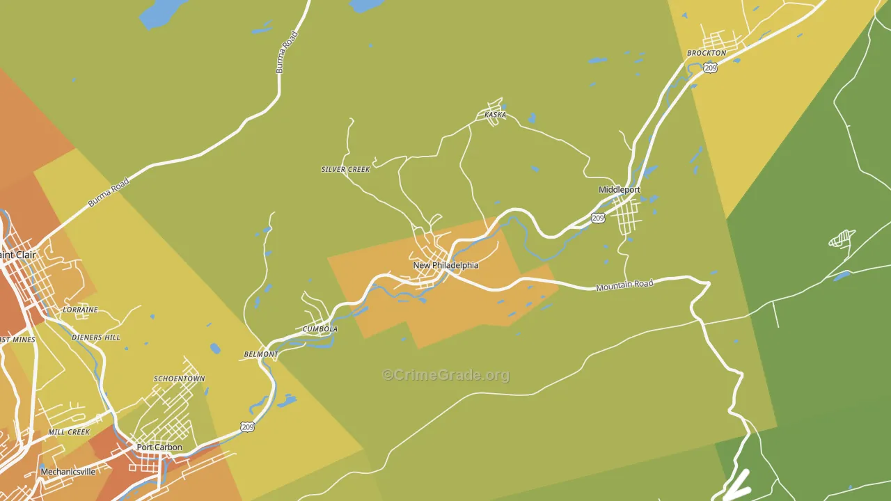 New Philadelphia, PA Map of Vandalism Rates