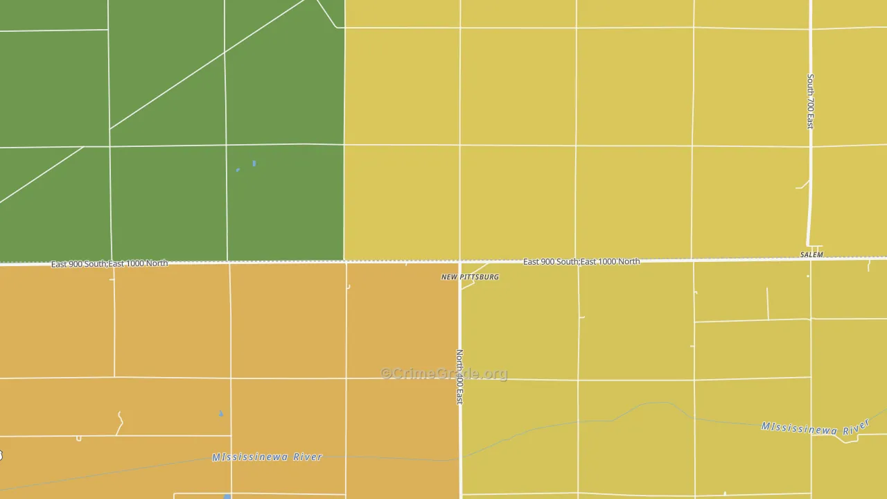 New Pittsburg, IN Map of Vandalism Rates