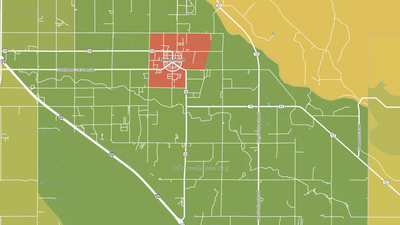 New Plymouth, ID Map of Vandalism Rates