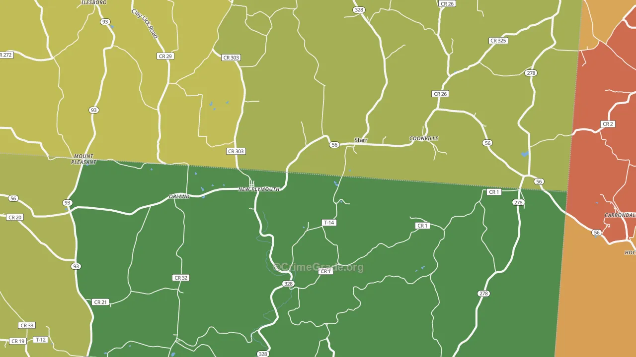 New Plymouth, OH Map of Vandalism Rates