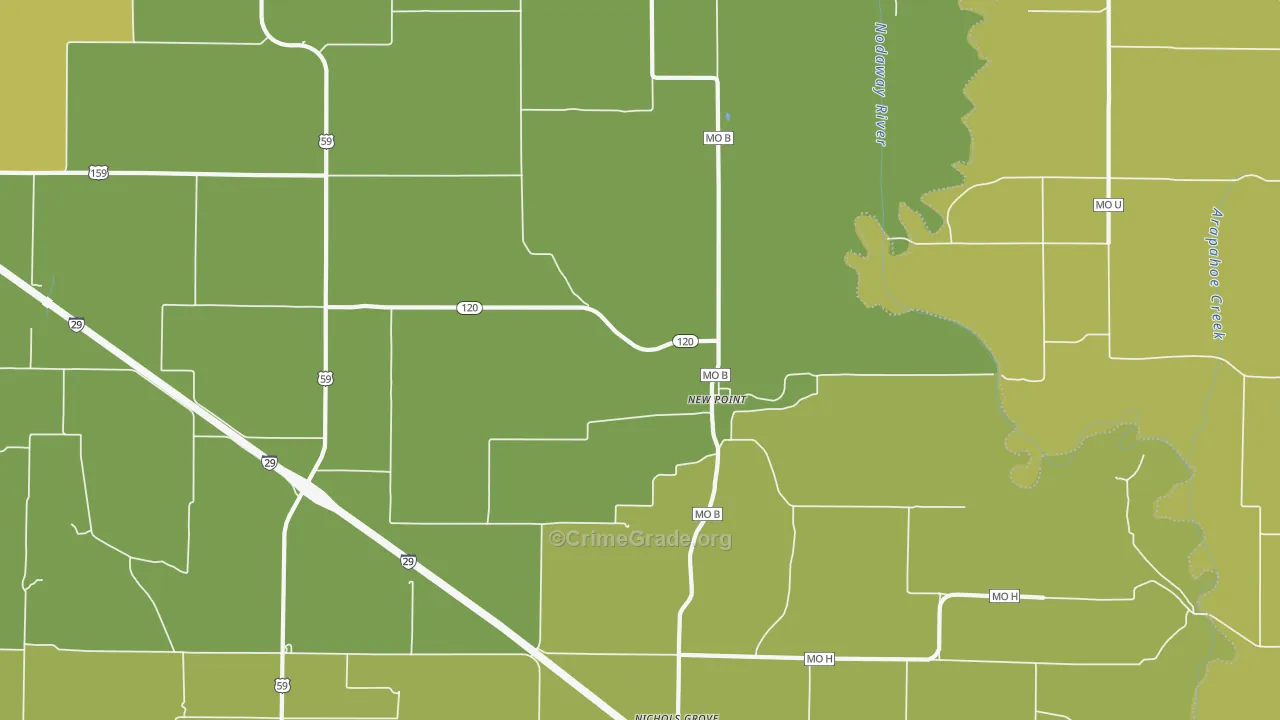 New Point, MO Map of Vandalism Rates