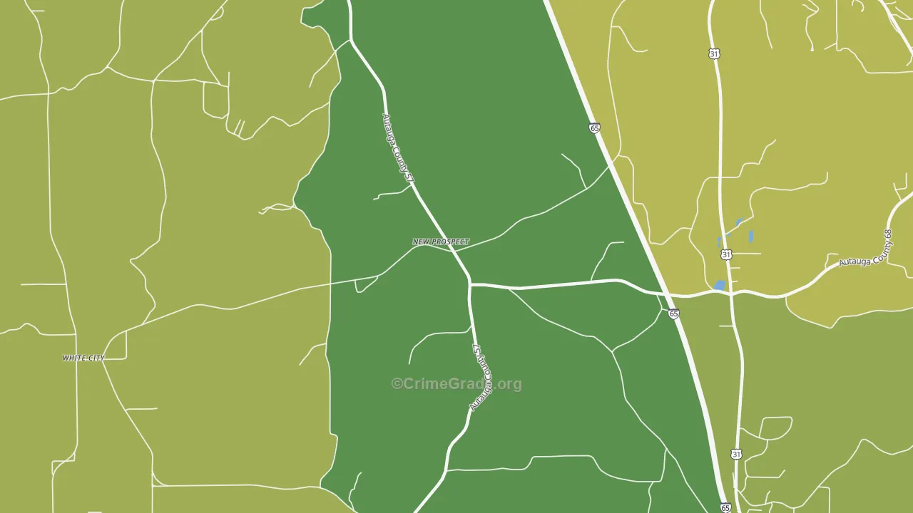 New Prospect, AL Map of Vandalism Rates