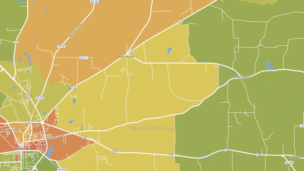 New Prospect, TX Map of Vandalism Rates