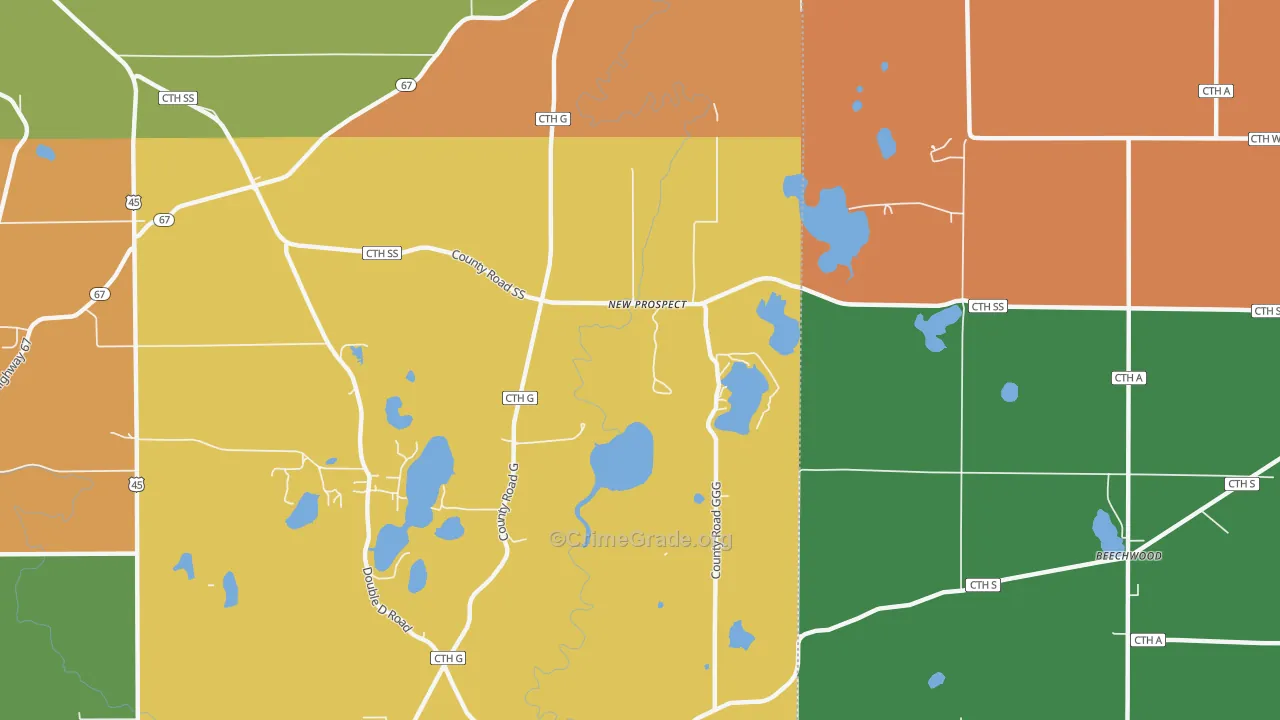 New Prospect, WI Map of Vandalism Rates