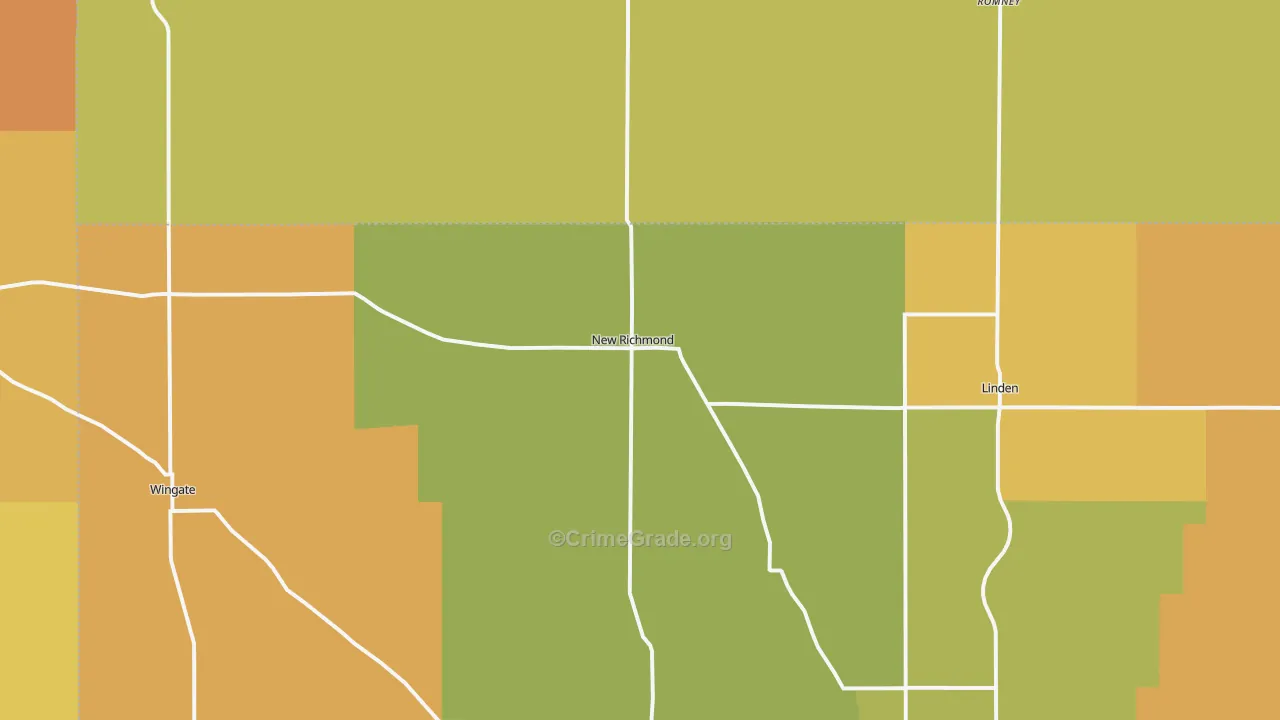 New Richmond, IN Map of Vandalism Rates