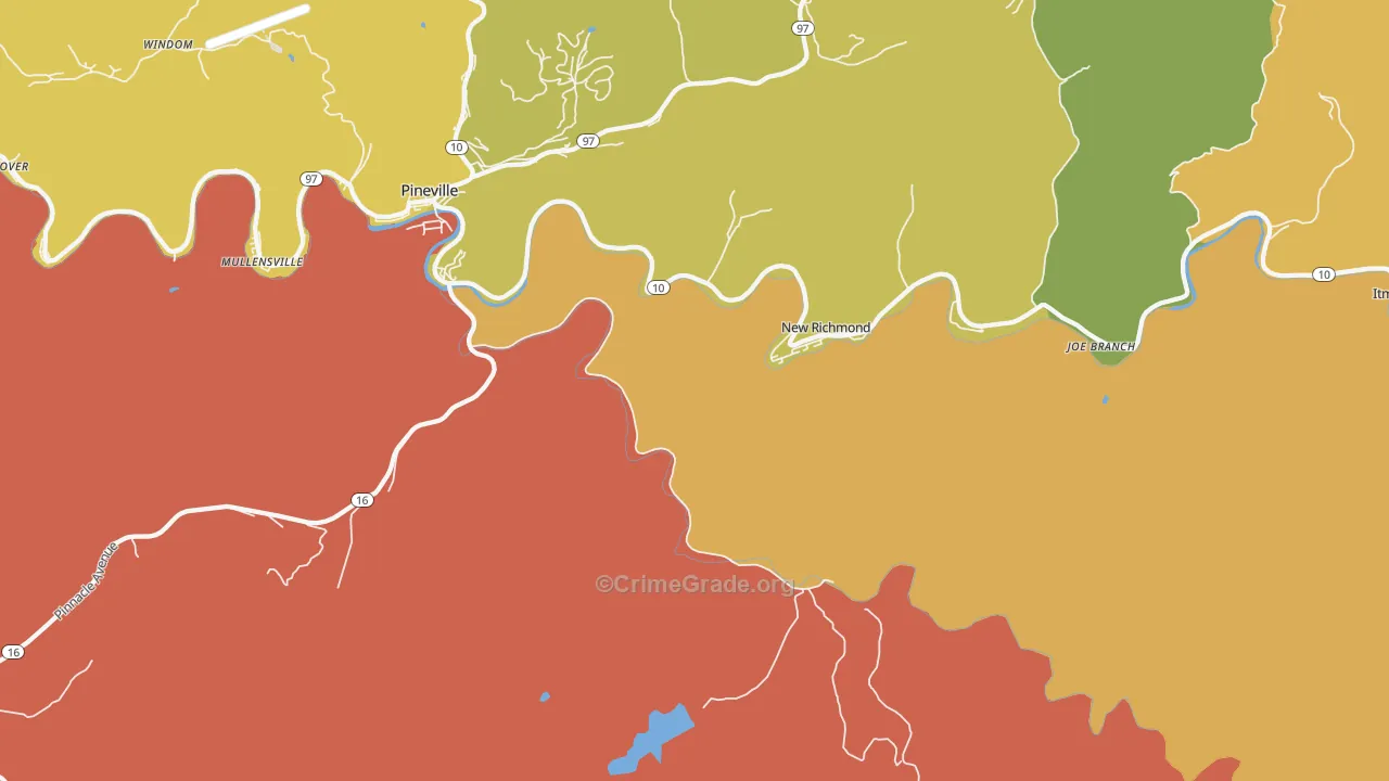 New Richmond, WV Map of Vandalism Rates