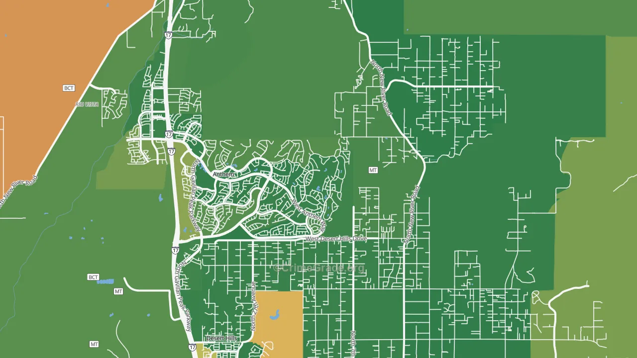 New River, AZ Map of Vandalism Rates