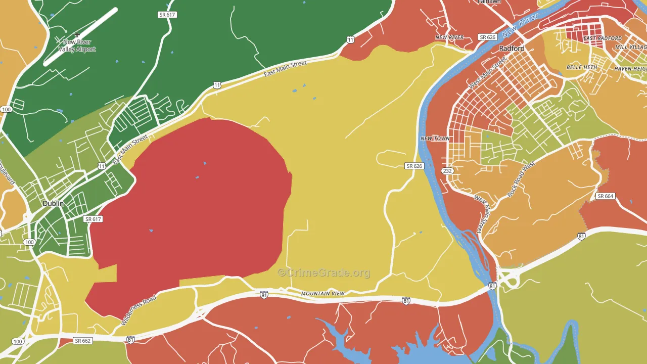 New River, VA Map of Vandalism Rates
