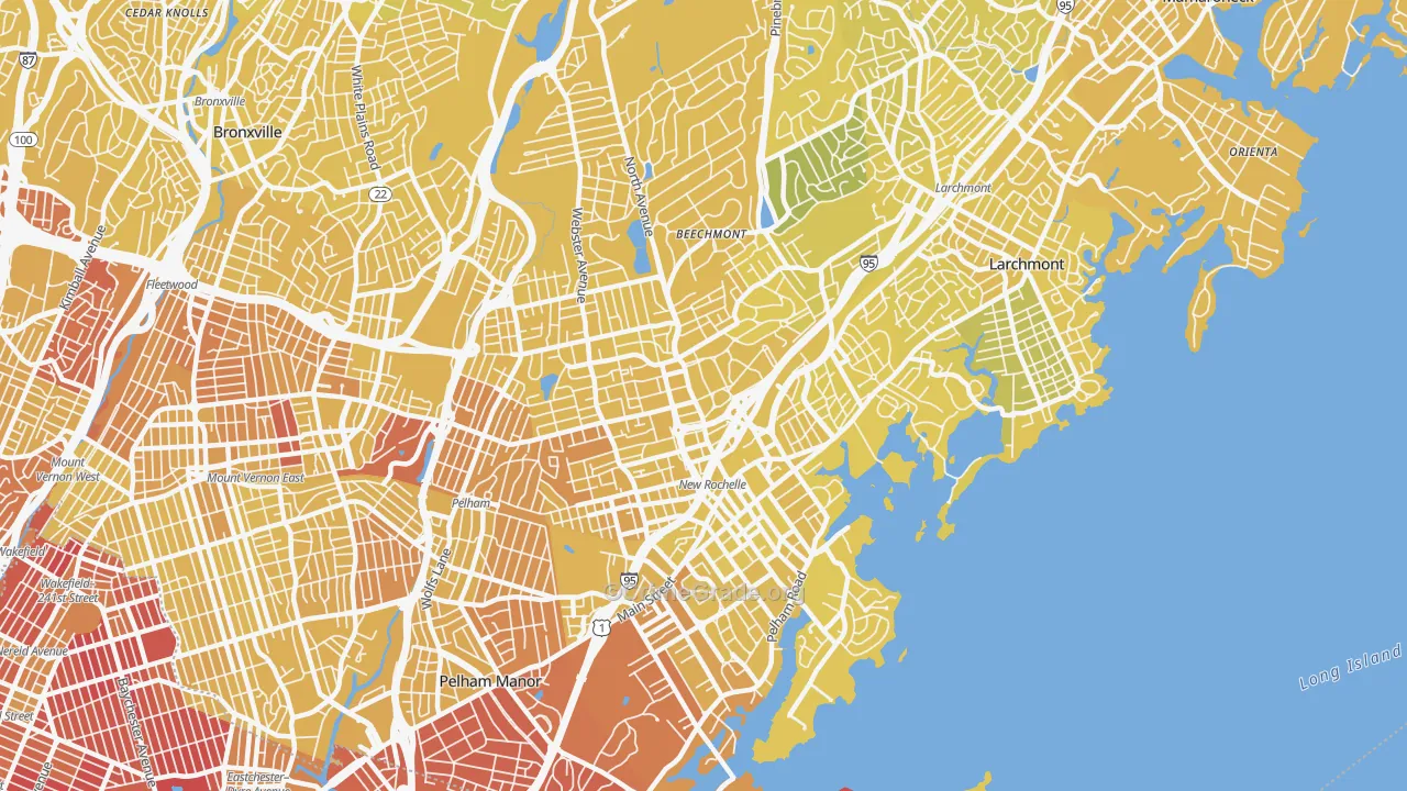 New Rochelle, NY Map of Vandalism Rates