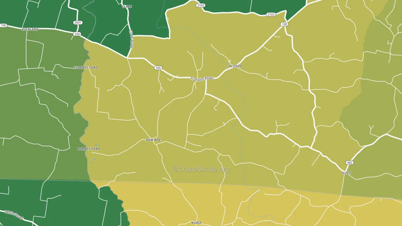 New Roe, KY Map of Vandalism Rates