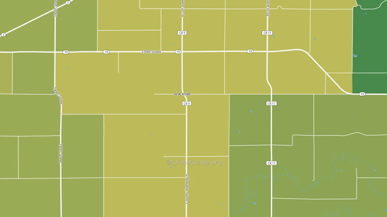 New Rome, MN Map of Vandalism Rates