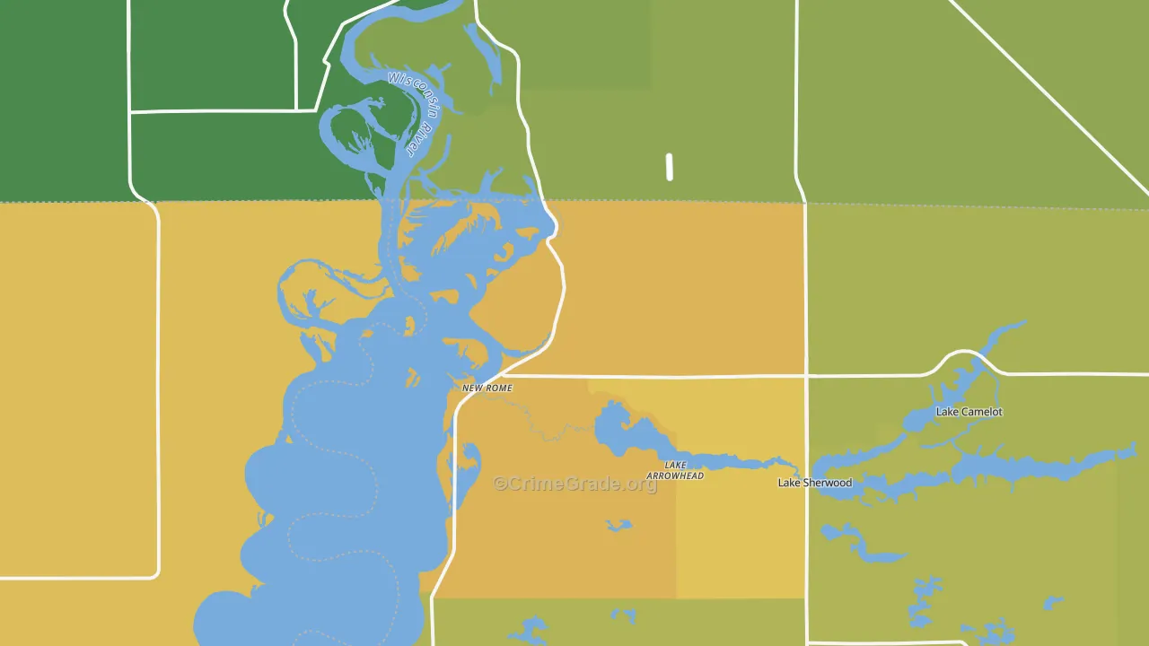 New Rome, WI Map of Vandalism Rates