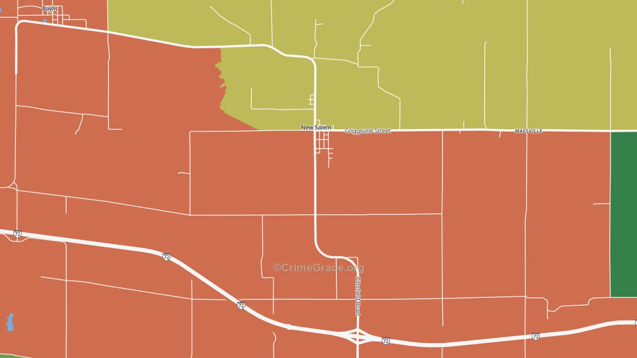 New Salem, IL Map of Vandalism Rates