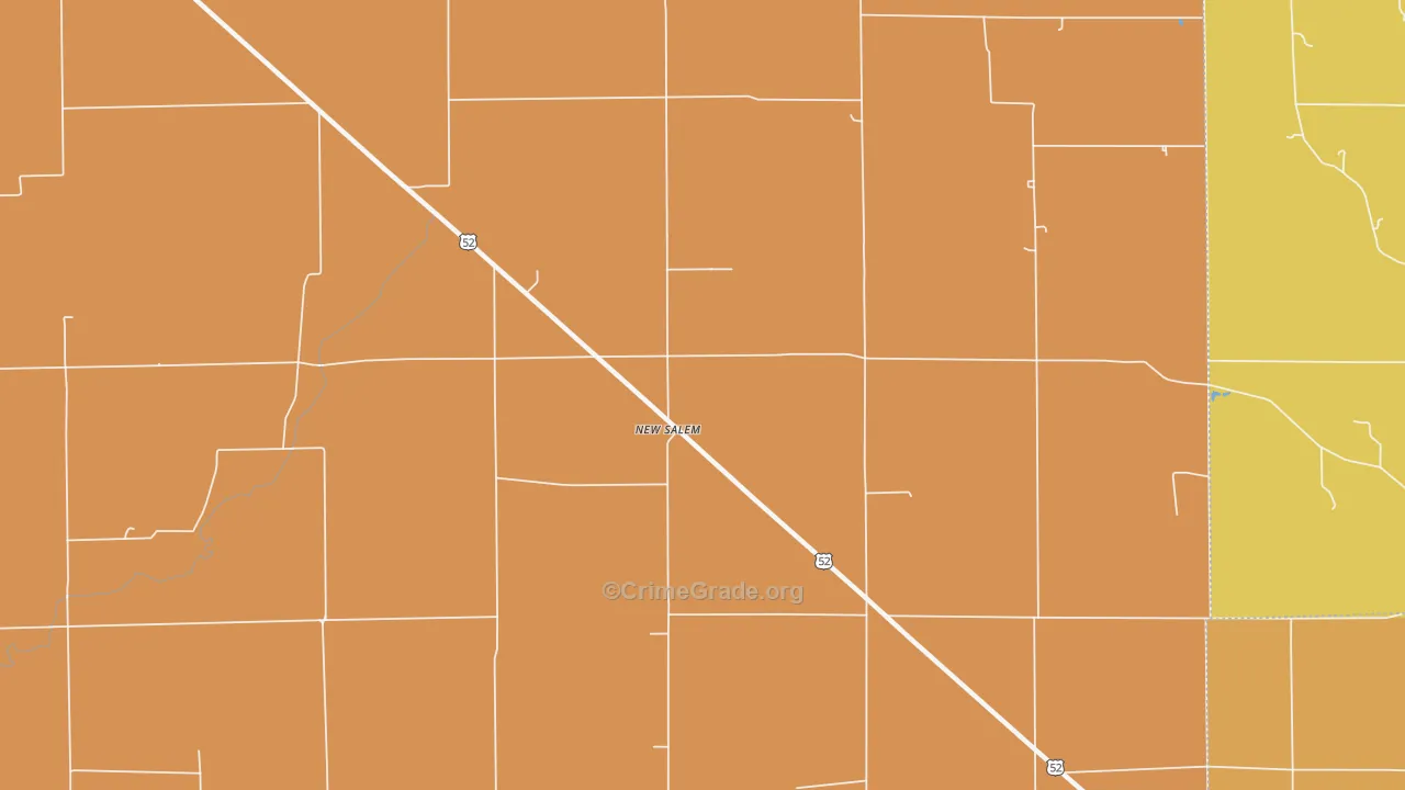 New Salem, IN Map of Vandalism Rates