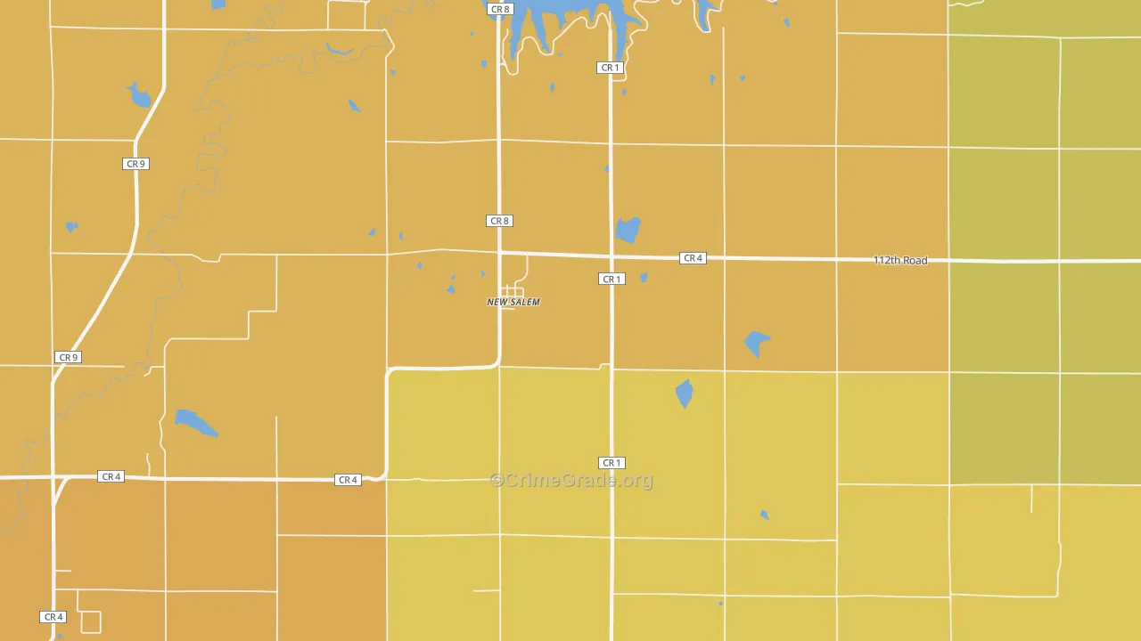 New Salem, KS Map of Vandalism Rates