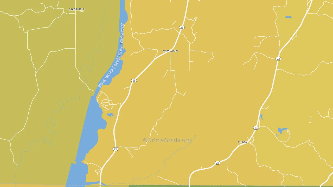 New Salem, MS Map of Vandalism Rates